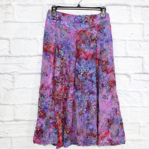 Mexicali Blues Dresses & Skirts - Mexicali Blues Purple Floral Fully Lined Midi Skirts Size M